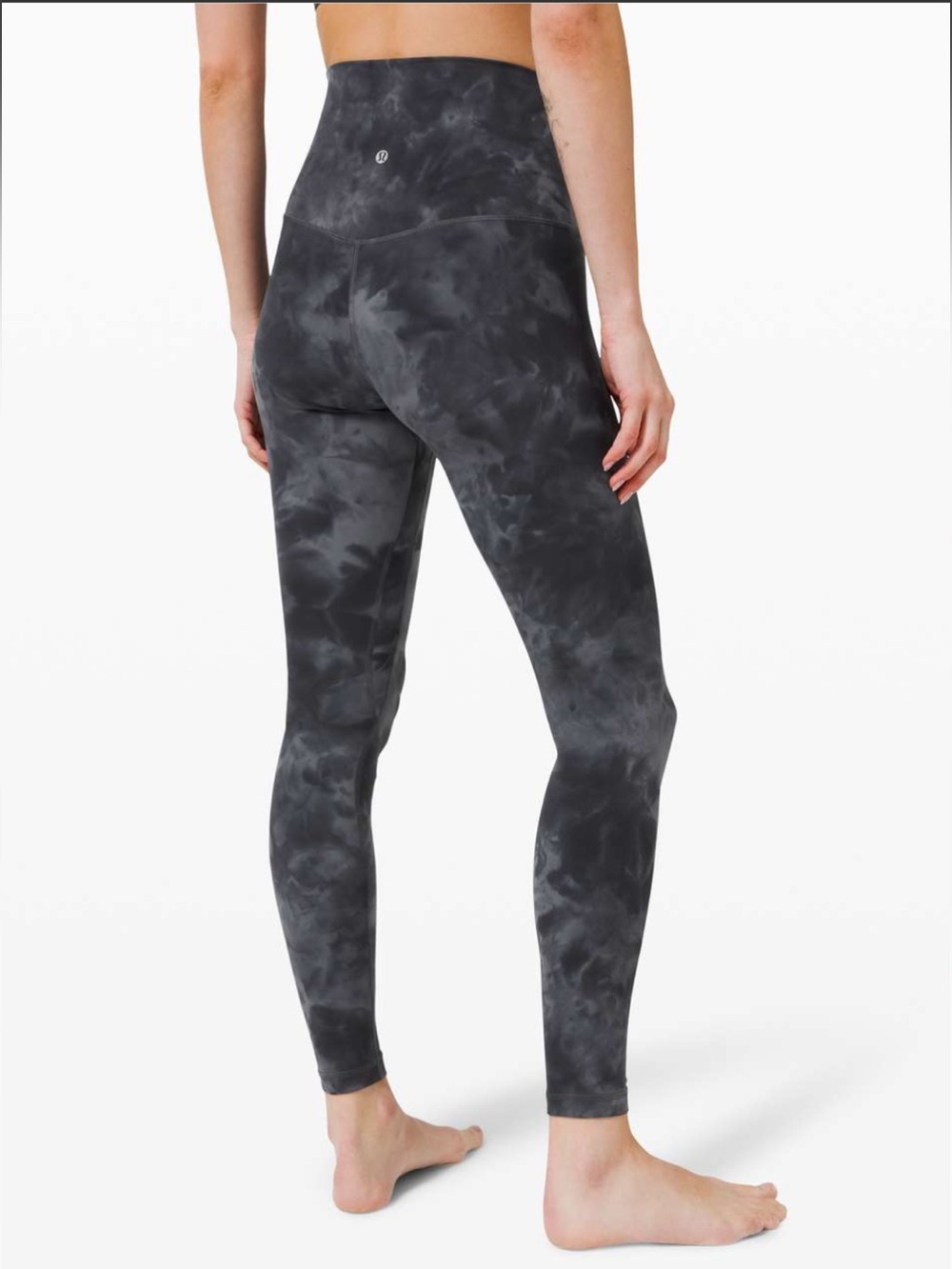 Sz 10 Lululemon Align Super High Rise leggings 25”Diamond Dye grey black